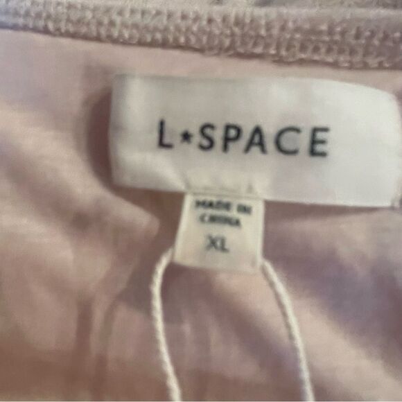NWT l*space women's melissa dress size xl in light pink shimmer w/ ruched‎ side - Picture 13 of 14